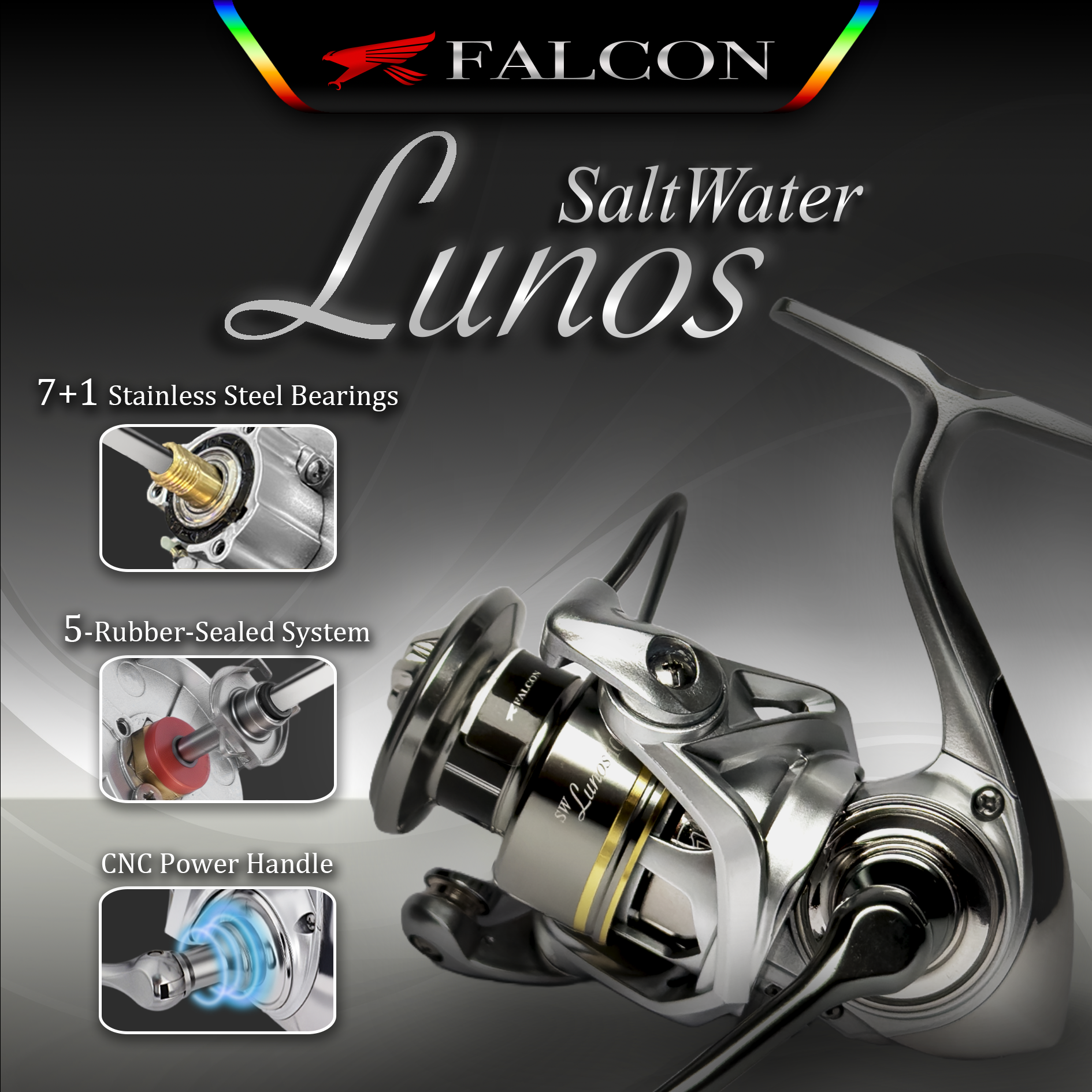 Reel Pancing Falcon Lunos SW / Salt water