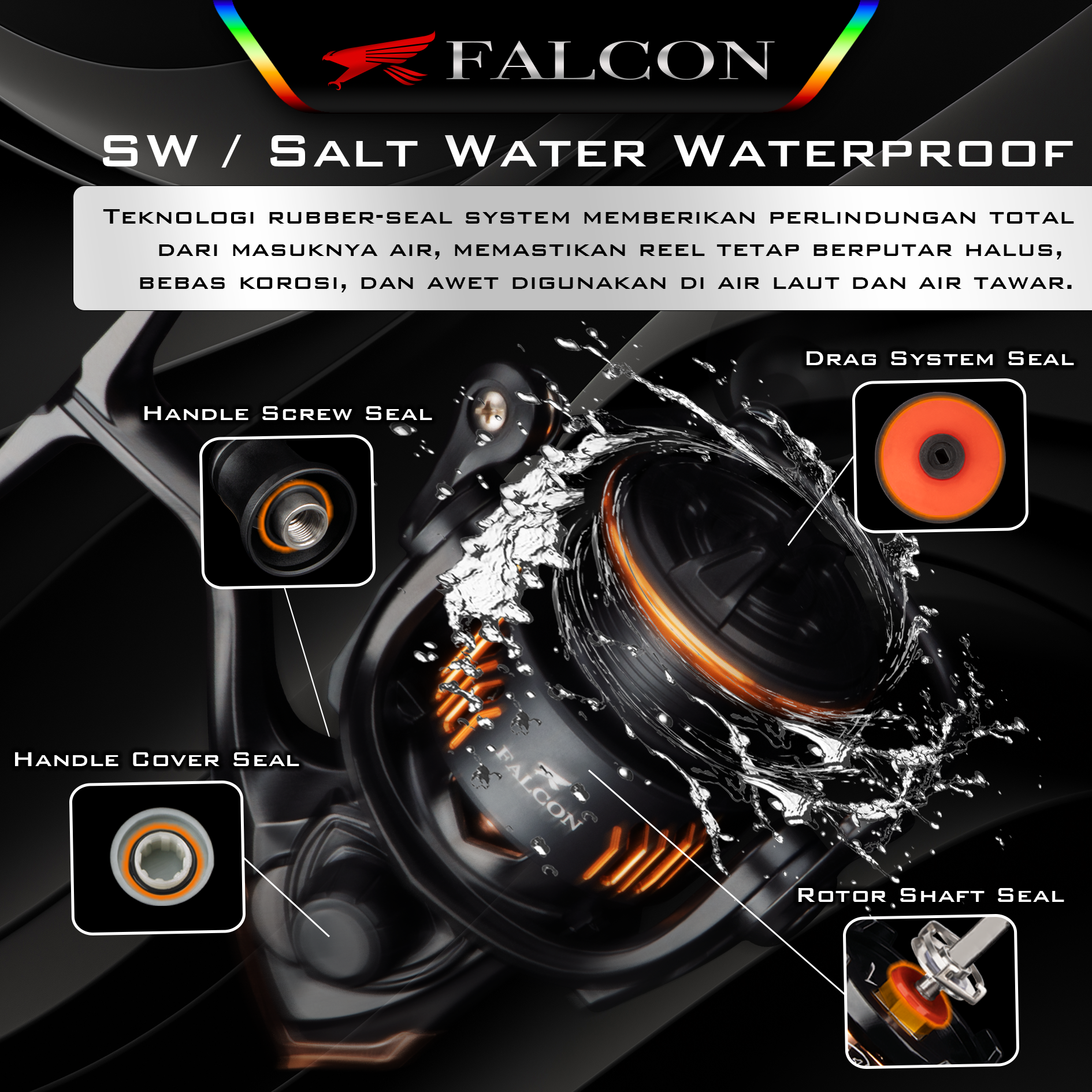 Reel Falcon Ryzen SW / Salt Water