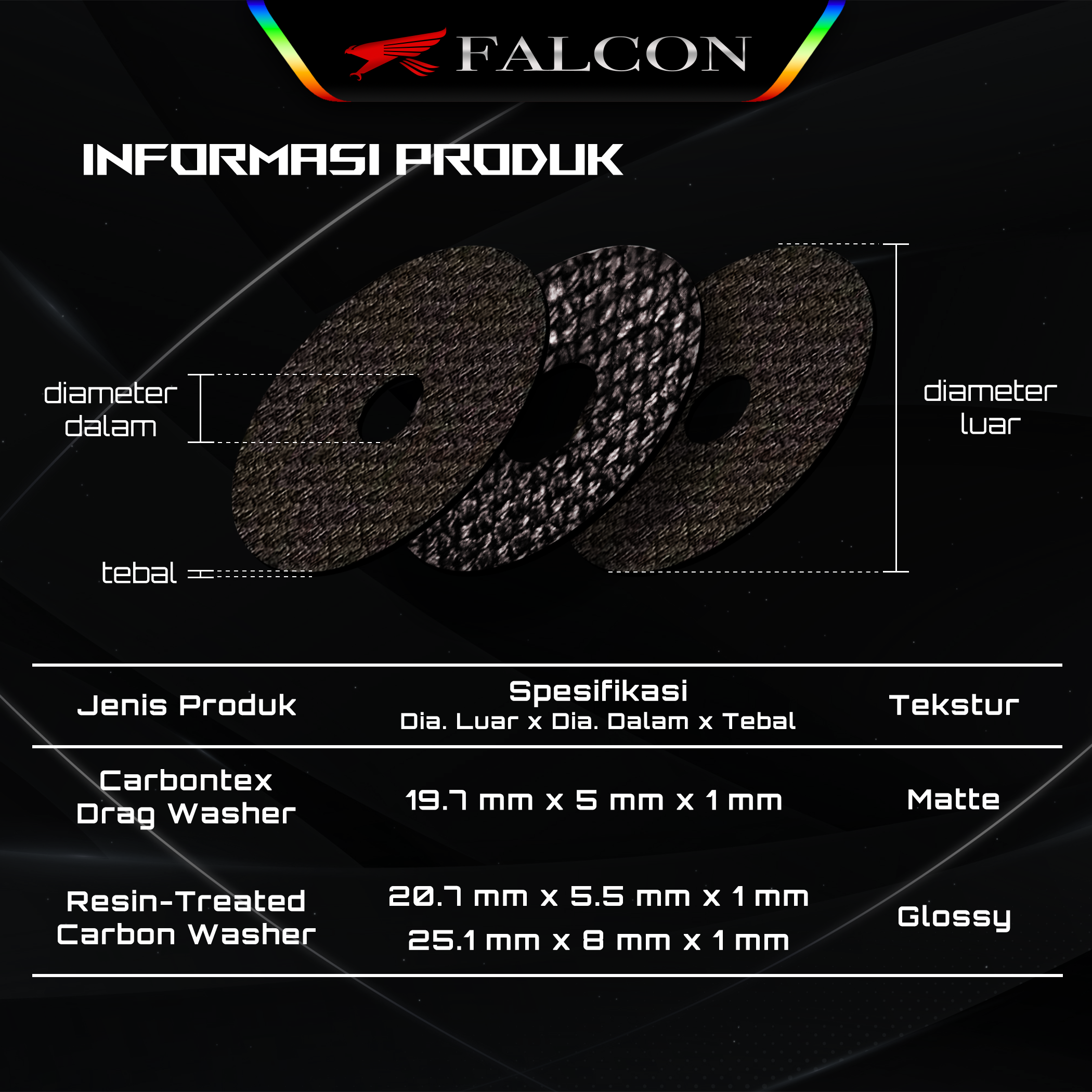 Carbontex / Resin-Treated Carbon Fiber Drag Washer