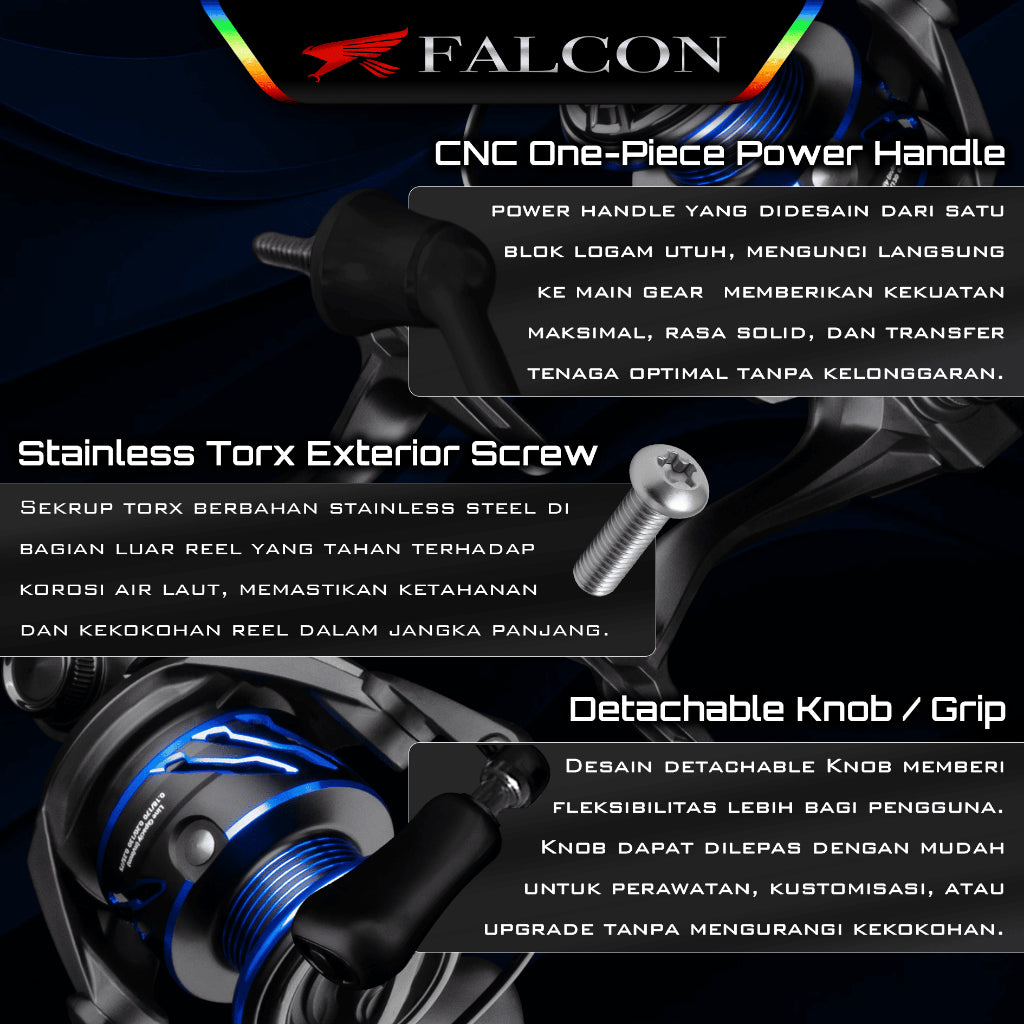 Reel Spinning Falcon Averon SW - Wormshaft