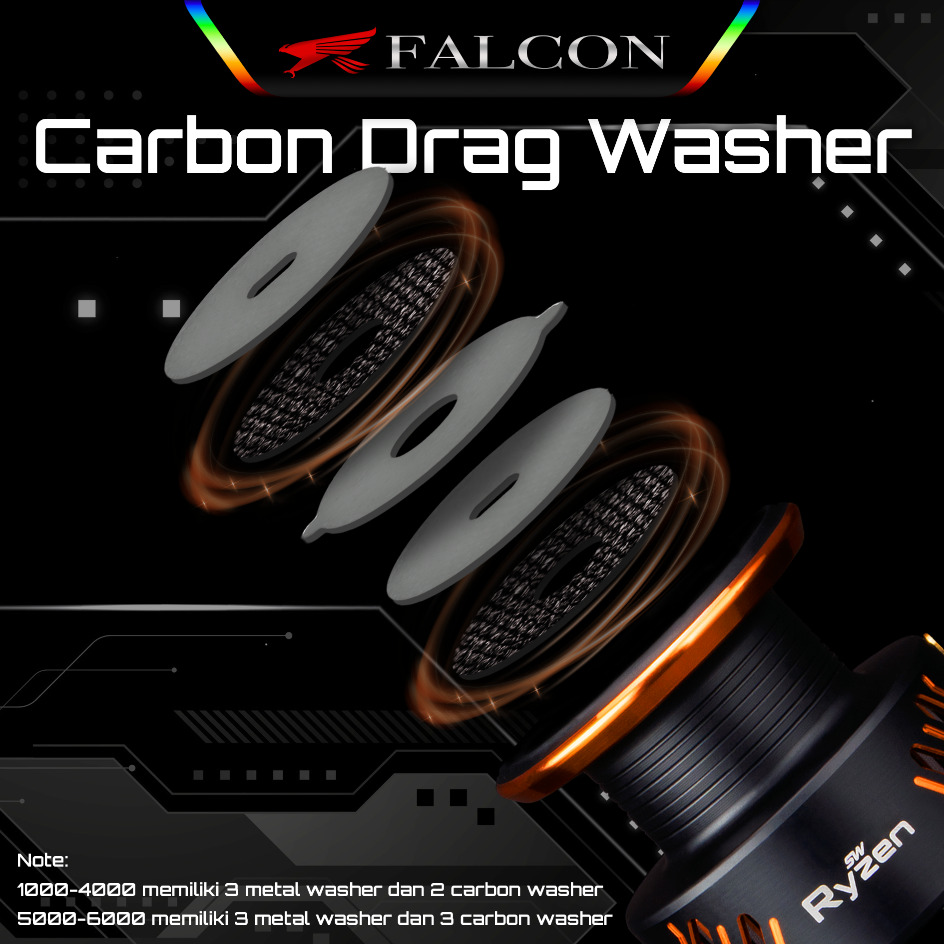 Reel Falcon Ryzen SW / Salt Water